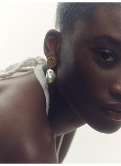 REISS Maya: Molten Pearl Drop Earrings  - Image 5