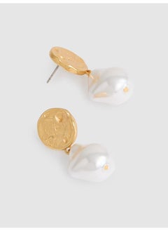 REISS Maya: Molten Pearl Drop Earrings  - Image 2