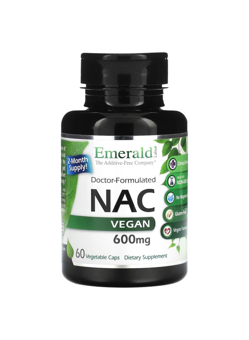 Emerald Laboratories NAC Vegan, 600 mg, 60 Vegetable Caps