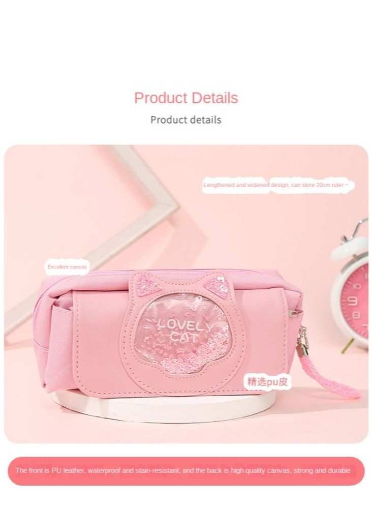 Y&D Pencil Case Girls Large Capacity Stationery Case Primary School Students Multifunctional Pencil Case Wholesale Quicksand Pencil Case  - Image 2
