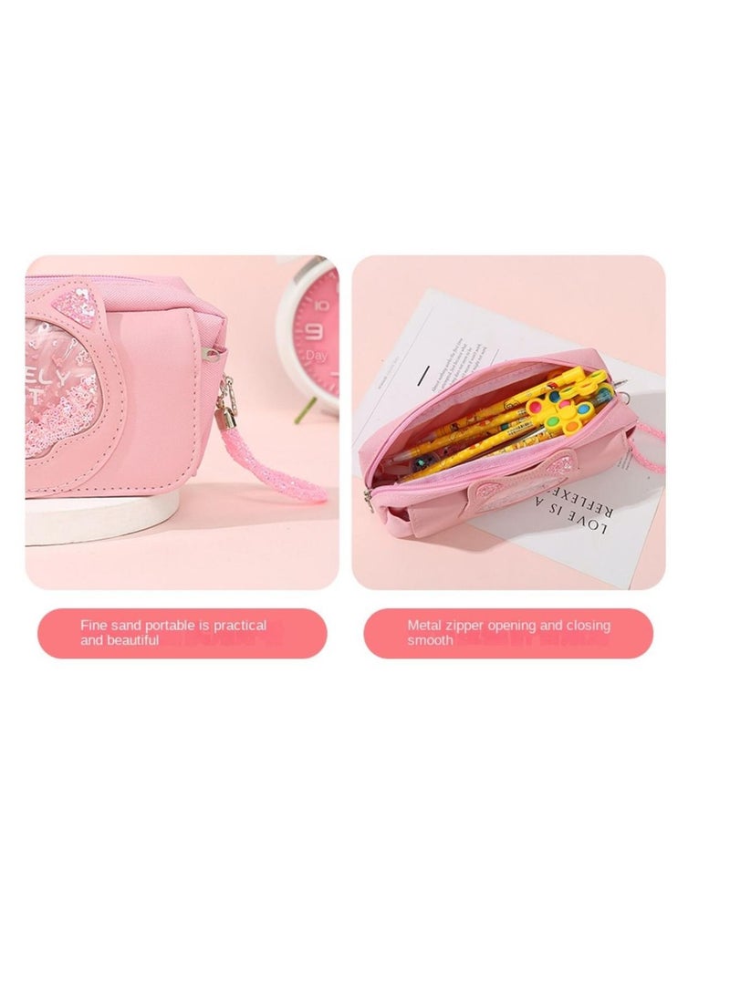 Y&D Pencil Case Girls Large Capacity Stationery Case Primary School Students Multifunctional Pencil Case Wholesale Quicksand Pencil Case  - Image 3