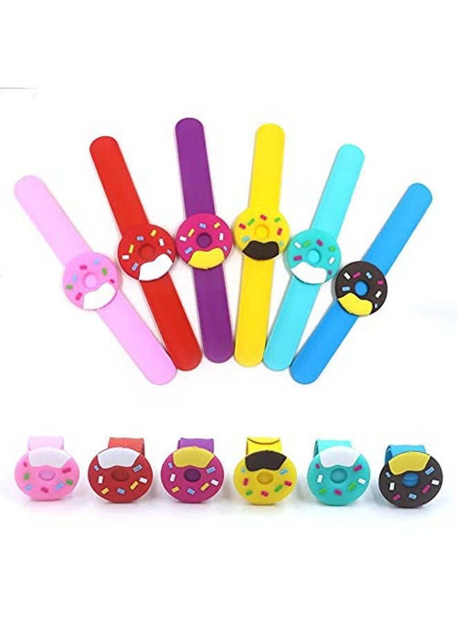 El Regalo 2 PCs Cute & Fun Donut Silicone Snap Clap Wristband Bracelet for Girls & Boys - Gift for Kids- Return Gifts- Party Favors (Randomly Selected Colors) (Pink & Light Blue) - Image 2