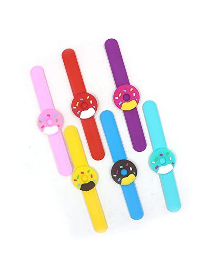 El Regalo 2 PCs Cute & Fun Donut Silicone Snap Clap Wristband Bracelet for Girls & Boys - Gift for Kids- Return Gifts- Party Favors (Randomly Selected Colors) (Pink & Light Blue) - Image 3