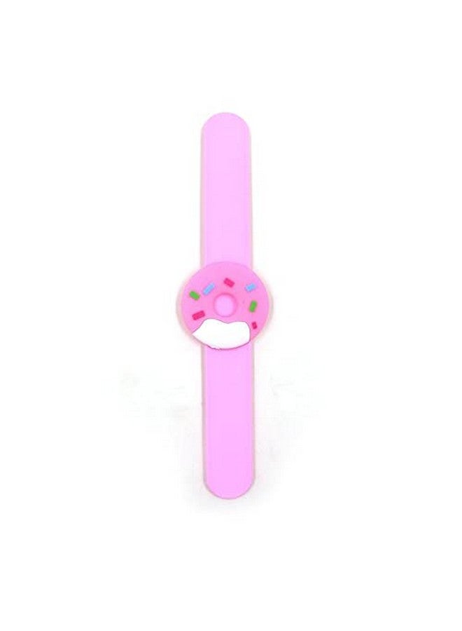 El Regalo 2 PCs Cute & Fun Donut Silicone Snap Clap Wristband Bracelet for Girls & Boys - Gift for Kids- Return Gifts- Party Favors (Randomly Selected Colors) (Pink & Light Blue) - Image 4