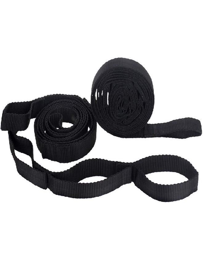 RICH 2Pcs Hammock Straps - Hammock Tree Straps Set,No Stretch Suspension System Kit,200cm Adjustable Outdoor Tree Hanging Yoga Tied Rope Belt for Camping Hiking - Image 1