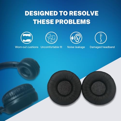 MEEFIX Ear Pads Replacement for JBL Headphones with Headband Memory Foam Cushions for JBL Headset Tune 500 510 520 560 590 500BT 510BT 520BT 450BT JR300 300BT Black - Image 3
