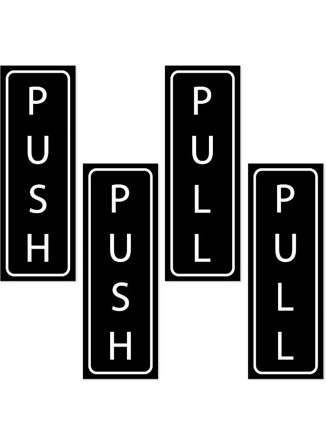 Home Trove AX Signs (4 Pack) Push and Pull Stickers, Door 5" X 1.75 Black & White Sticker Decal, Indoor & Outdoor  - Image 1