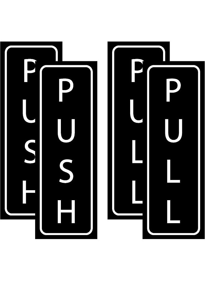 Home Trove AX Signs (4 Pack) Push and Pull Stickers, Door 5" X 1.75 Black & White Sticker Decal, Indoor & Outdoor  - Image 2