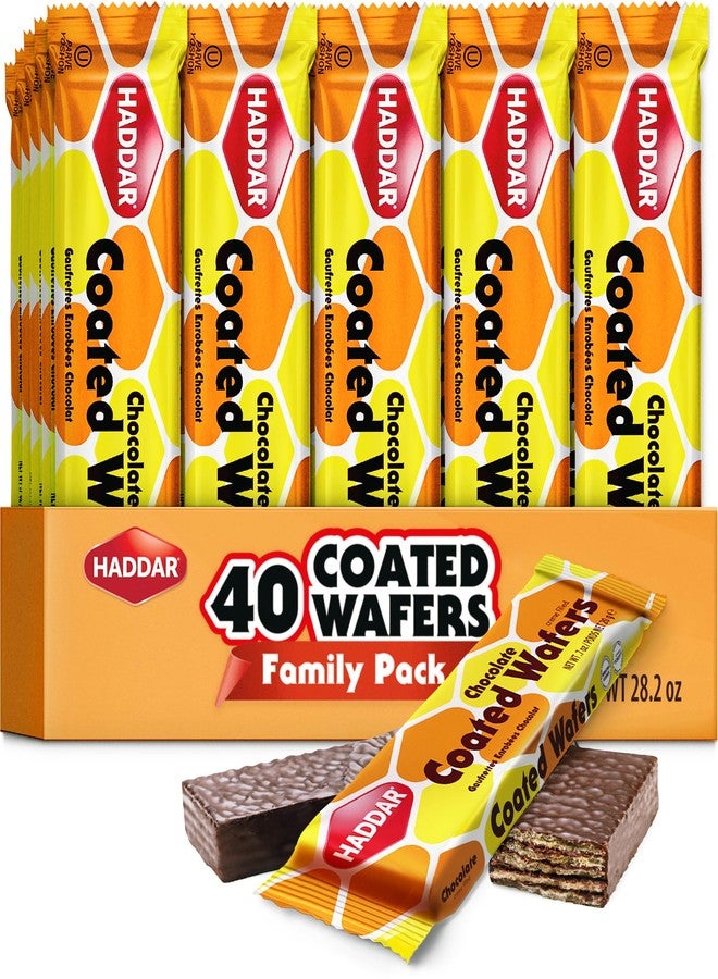 Haddar (40 Pack) Individually Wrapped Dairy Free Chocolate Coated Wafers | Kosher | Lunch Box Friendly | Heavenly Wafer Cookies! - Image 1