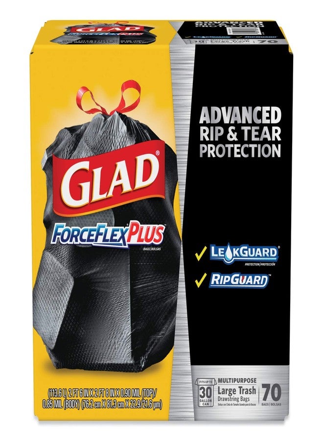 Glad أكياس القمامة، 30 جالون، 1.05 مل، عبوة 70 - Image 1