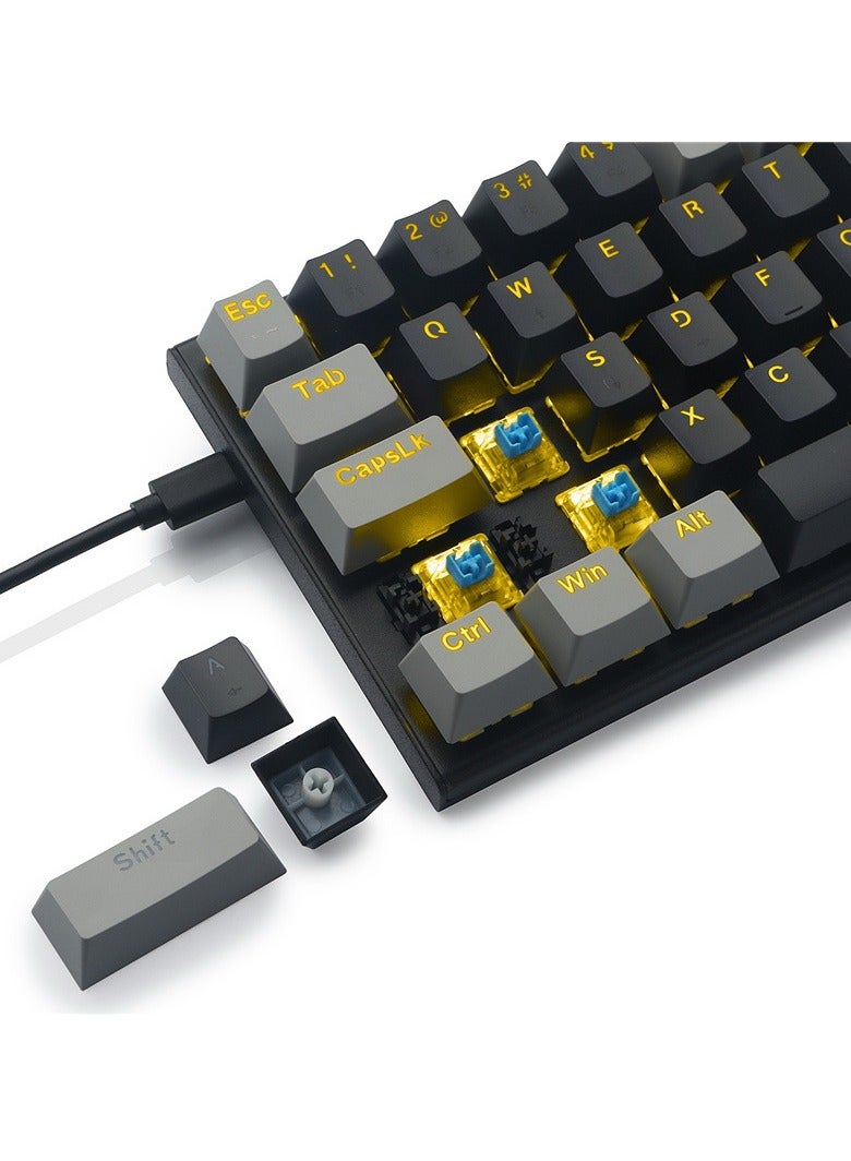 إي-يوسو E-YOOSO Z-11 لوحة مفاتيح ميكانيكية سلكية للألعاب بمفاتيح زرقاء بإضاءة خلفية RGB لأجهزة الكمبيوتر الشخصية وأجهزة Mac OS Gamers - Image 5