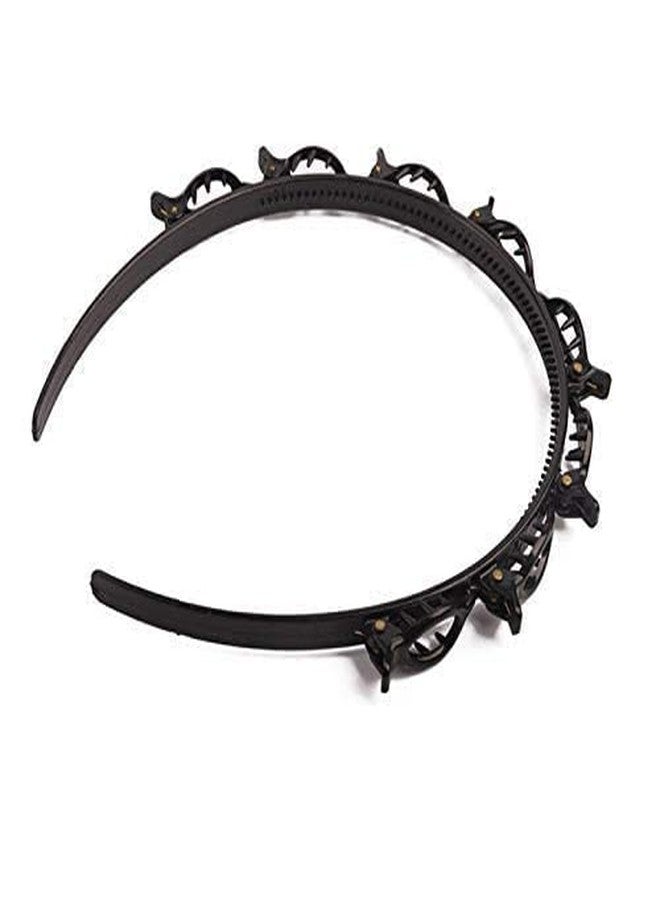 INSECTRA Double layer twister plait Headbands Hair Clips for Girls Women's Barrettes for Thin or Thick Hair Double Bangs Hairstyle Hairpin Alligator Clips pack of 2 Black - Image 3