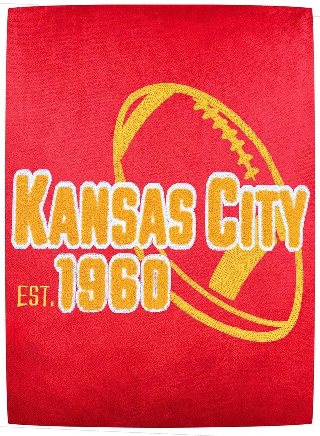 CLORURBANLIVE Kansas City Full Embroidery Pillow Cover Outdoor Sports Decorative Pillow Covers for Home Bedroom Living Room Boys Room Decor Gift Pillowcase Square Cushion Covers - Red 18X18 - Image 3