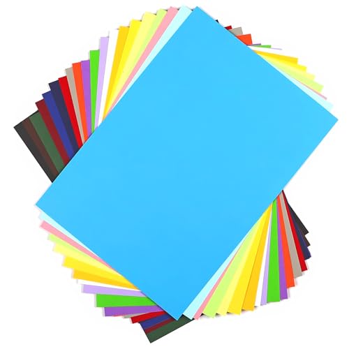 GLUN® Multicolour A4 Size Sheet, 100 Piece 10 Sheets Each Colour Printing Papers, Art & Craft Paper Sheets, Double Sided Coloured DIY Craft Smooth Finish for Home, School, Office - Image 1