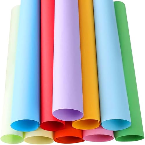 GLUN® Multicolour A4 Size Sheet, 100 Piece 10 Sheets Each Colour Printing Papers, Art & Craft Paper Sheets, Double Sided Coloured DIY Craft Smooth Finish for Home, School, Office - Image 5