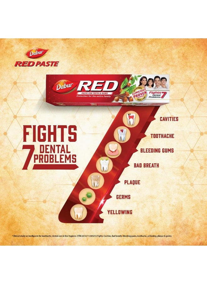 Dabur - Red Toothpaste - 800G(200Gx4) |Fluoride Free | Helps In Bad Breath Treatment, Cavity Protection, Plaque Removal | For Whole Mouth Health | Power Of 13 Potent Ayurvedic Herbs - Image 1