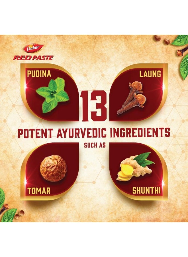Dabur - Red Toothpaste - 800G(200Gx4) |Fluoride Free | Helps In Bad Breath Treatment, Cavity Protection, Plaque Removal | For Whole Mouth Health | Power Of 13 Potent Ayurvedic Herbs - Image 1