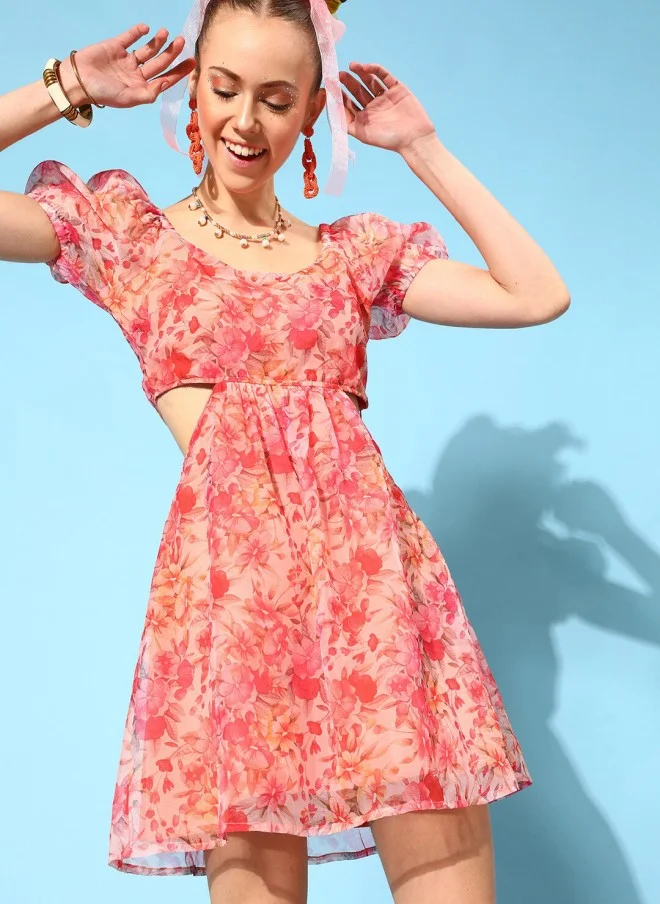 STREET 9 Floral Printed Fit & Flare Dress for Women