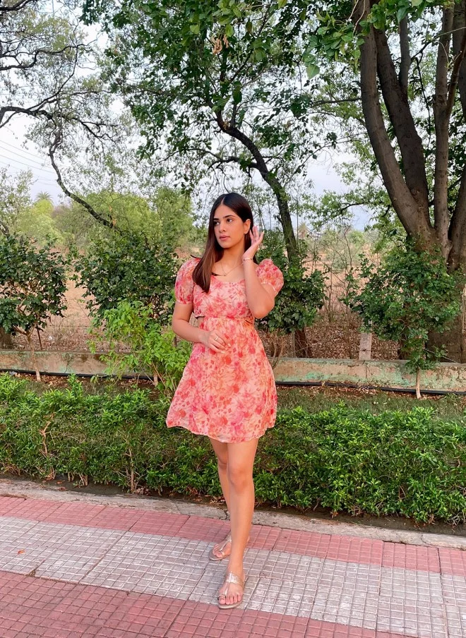 STREET 9 Floral Printed Fit & Flare Dress for Women