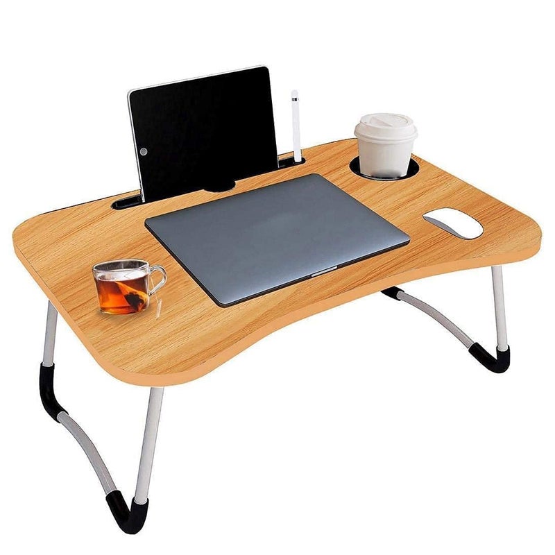 KARIHA MultiPurpose Laptop Table Bed Adjustable Small DesctopStudy TableBed TableFoldable and Portable WoodenWriting Desk Wood Pack of 1 - Image 1