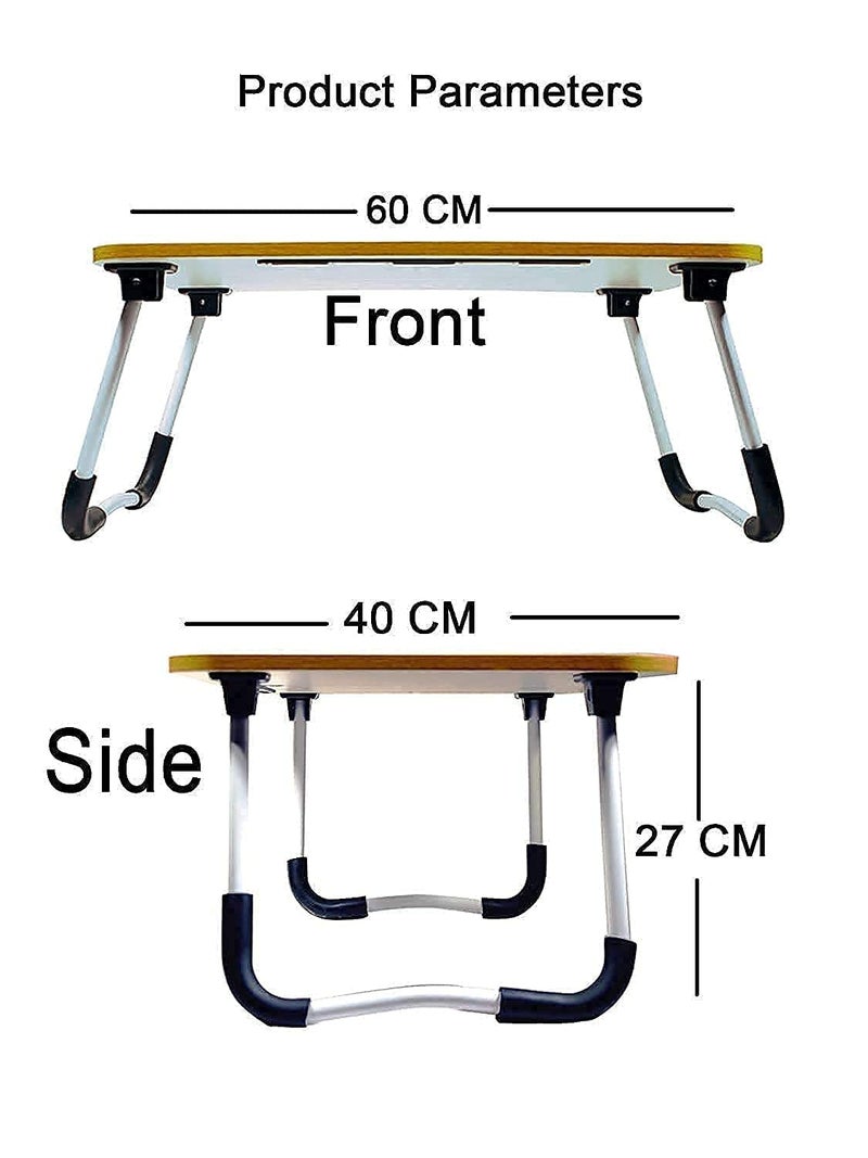 KARIHA MultiPurpose Laptop Table Bed Adjustable Small DesctopStudy TableBed TableFoldable and Portable WoodenWriting Desk Wood Pack of 1 - Image 3