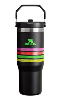 Stainless Steel IceFlow Flip Straw Tumbler 30oz – Leak-Resistant Vacuum Insulated Travel Mug with Built-in Flip Straw, Carry Handle & Double-Wall Construction – Keeps Drinks Hot or Cold for Hours – BPA-Free Reusable Cup for Water, Iced Tea, Coffee, Juice & More – Ideal for Office, Gym, Outdoor Use or On-the-Go Hydration