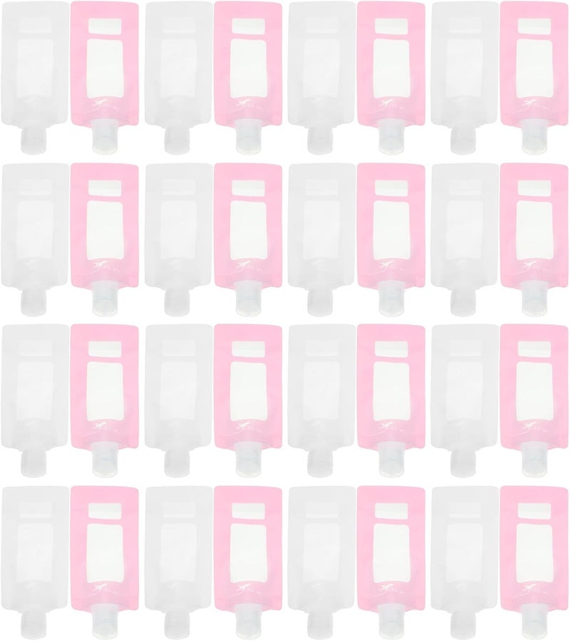 40pcs Travel Packing Bags for Lotion: 90ml/3oz Empty Squeeze Pouches - Fluid Packing Bags for Conditioner, Facial Cleanser - Image 1