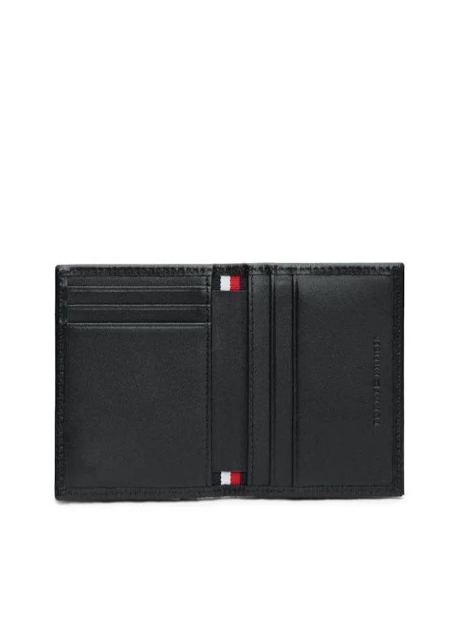 TOMMY HILFIGER  Hilfiger Flag Ribbed Leather Card Wallet for Men | Best Price UAE