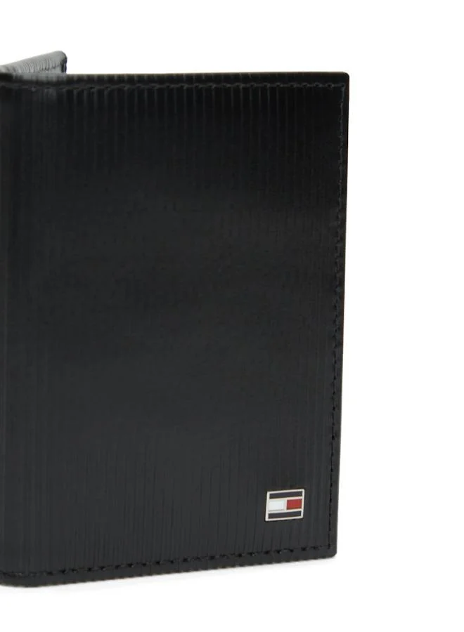 TOMMY HILFIGER  Hilfiger Flag Ribbed Leather Card Wallet for Men | Best Price UAE