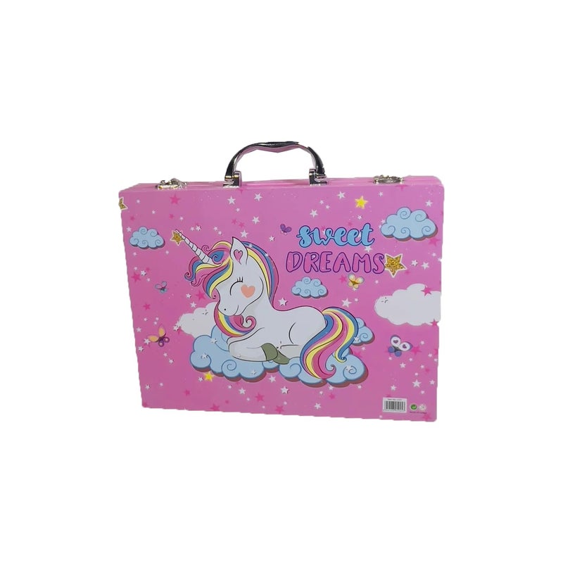 Karp 49Pcs Unicorn Print Children Deluxe Art Drawing Set Art and Craftmini Suitcase, Drawing and Painting Set Best for Birthday Gift for Boys Girls Children - Image 2
