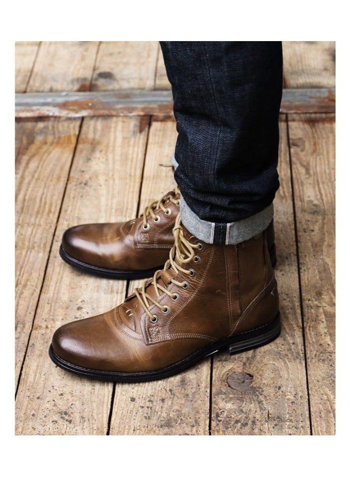 KUYING New Men's Casual Leather Boots - Image 4