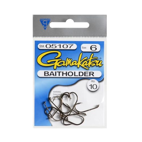 Gamakatsu 5107 Baitholder Hooks, 10-Pack, Bronze, 6 - Image 2