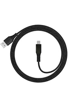 glassology USB A to Lightening cable 2 Meter 3A high current fast charging Pure Copper & PVC & nylon braid 480Mbps transfer speed (Black)  - Image 4