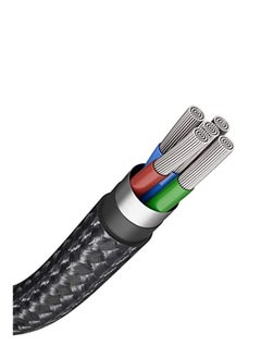 glassology USB A to Lightening cable 2 Meter 3A high current fast charging Pure Copper & PVC & nylon braid 480Mbps transfer speed (Black)  - Image 3