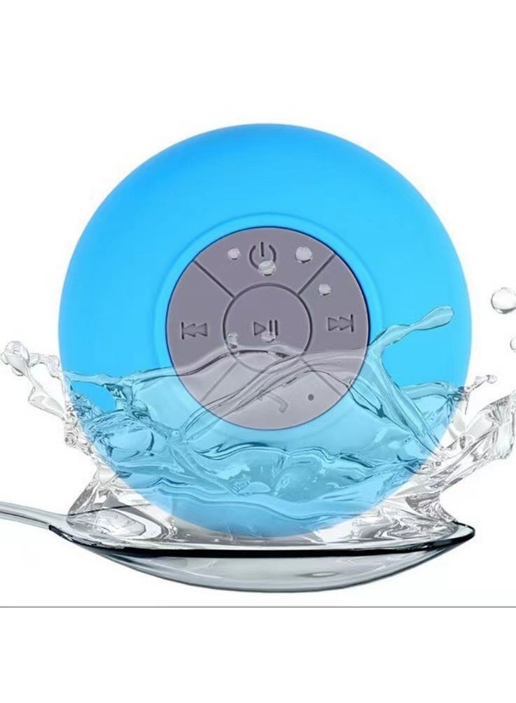 Portable Waterproof Bluetooth Speaker with Suction Cup – 2025 Upgraded Hi-Fi Sound, Bass Boost, Built-in Microphone, Hands-Free Calling, Shower/Car/Outdoor Speaker, USB-C – Blue - Image 1