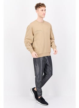adidas Originals Men Sportswear Fit Long Sleeves Running Sweatshirt, Tan  - Image 4