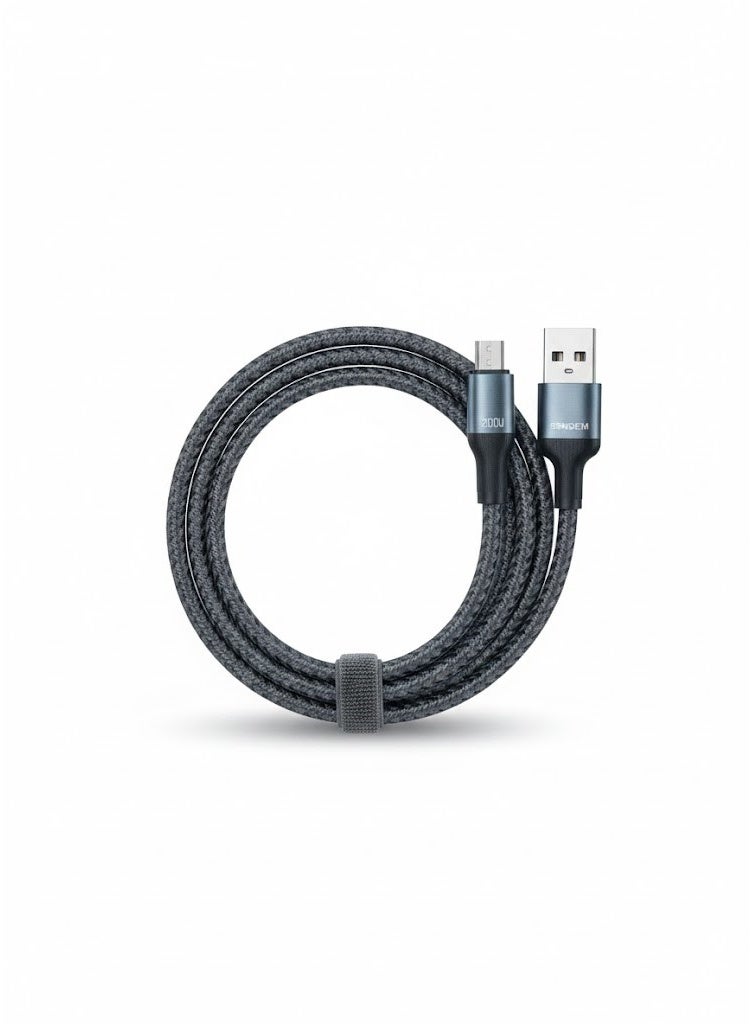 سيندم كابل شحن سريع بقوة 200 واط – متين ويدعم الشحن السريع ونقل البيانات متوافق مع Micro - Image 1