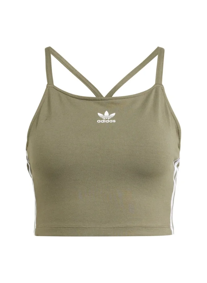 اديداس adidas 3 S CROP TOP Green Originals Women TOPS