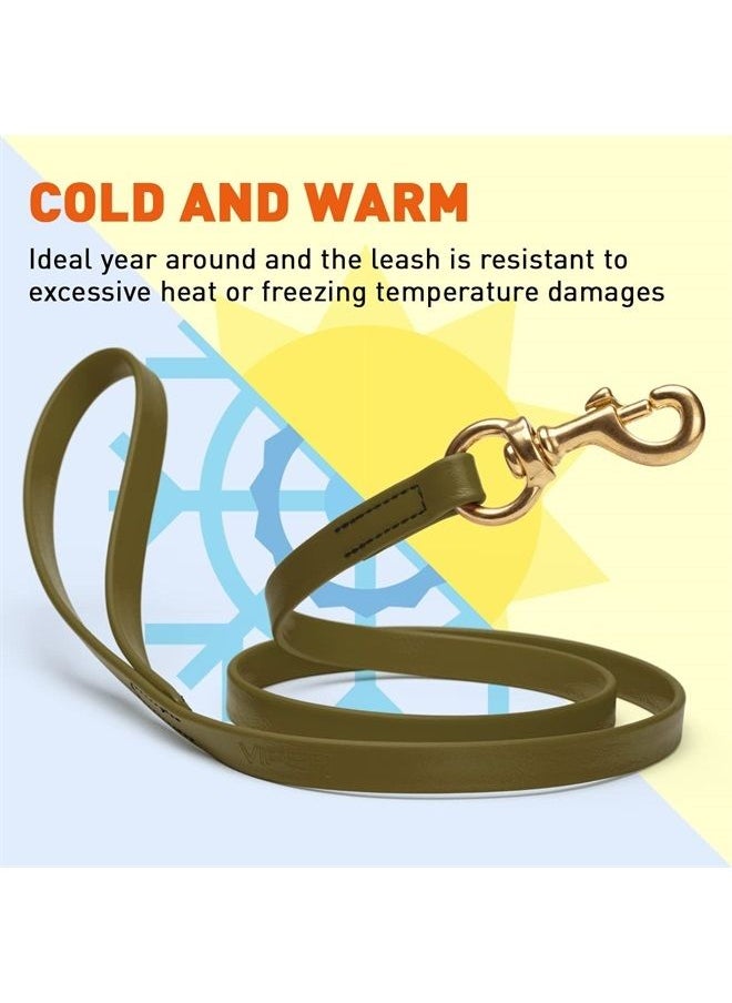 Viper Biothane K9 Working Dog Leash Waterproof Lead for Tracking Training Schutzhund Odor-Proof Long Line with Solid Brass Snap for Puppy Medium and Large Dogs 6ft, Olive Drab Green  - Image 2