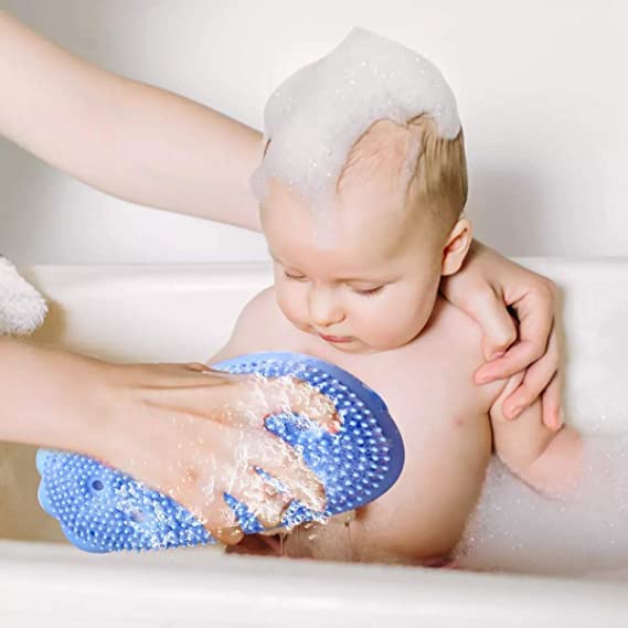 Nathgra Silicone Bath Body Brush Exfoliating Massage Silicone Loofah Body Scrubber, Silicone Shower Sponge, Double Sided Rubber Scrub Body Brush for Baby Kids Men Women - Multicolor (Pack of 1) - Image 2