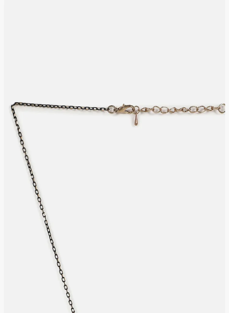 SOHI Silver Plated Designer Stone Necklace