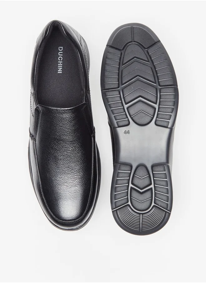 DUCHINI Mens Textured Slip-On Loafers