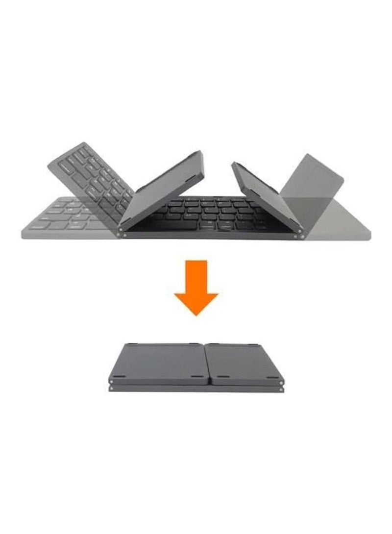 Unleash Your Productivity On the Go: Foldable Bluetooth Keyboard, Mini Portable Rechargeable Travel Keyboard with Touchpad, Compatible with Windows, Android, and iOS Devices