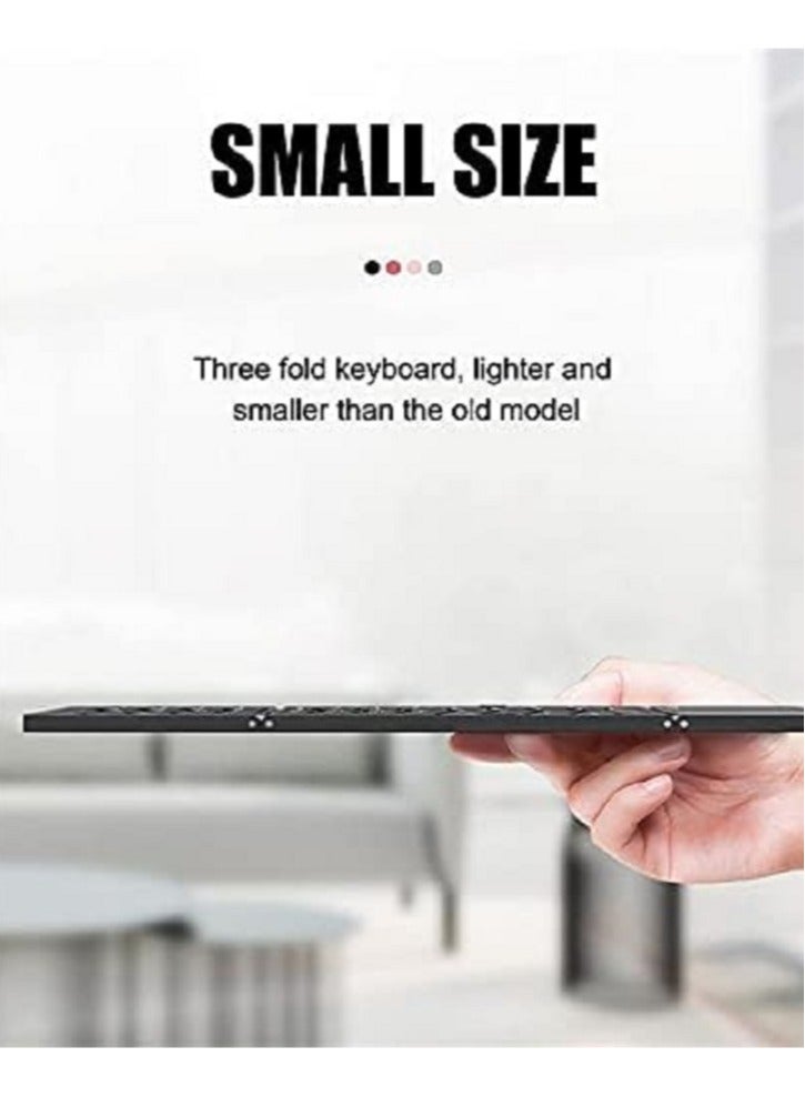 Unleash Your Productivity On the Go: Foldable Bluetooth Keyboard, Mini Portable Rechargeable Travel Keyboard with Touchpad, Compatible with Windows, Android, and iOS Devices