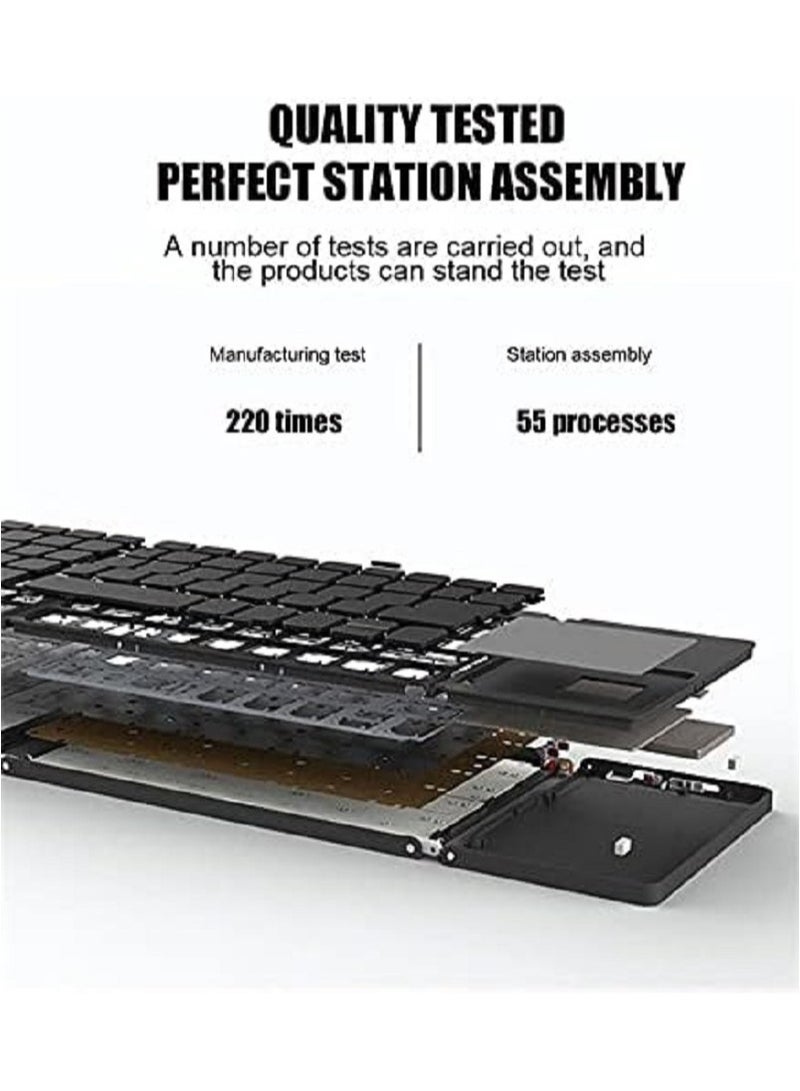 Unleash Your Productivity On the Go: Foldable Bluetooth Keyboard, Mini Portable Rechargeable Travel Keyboard with Touchpad, Compatible with Windows, Android, and iOS Devices