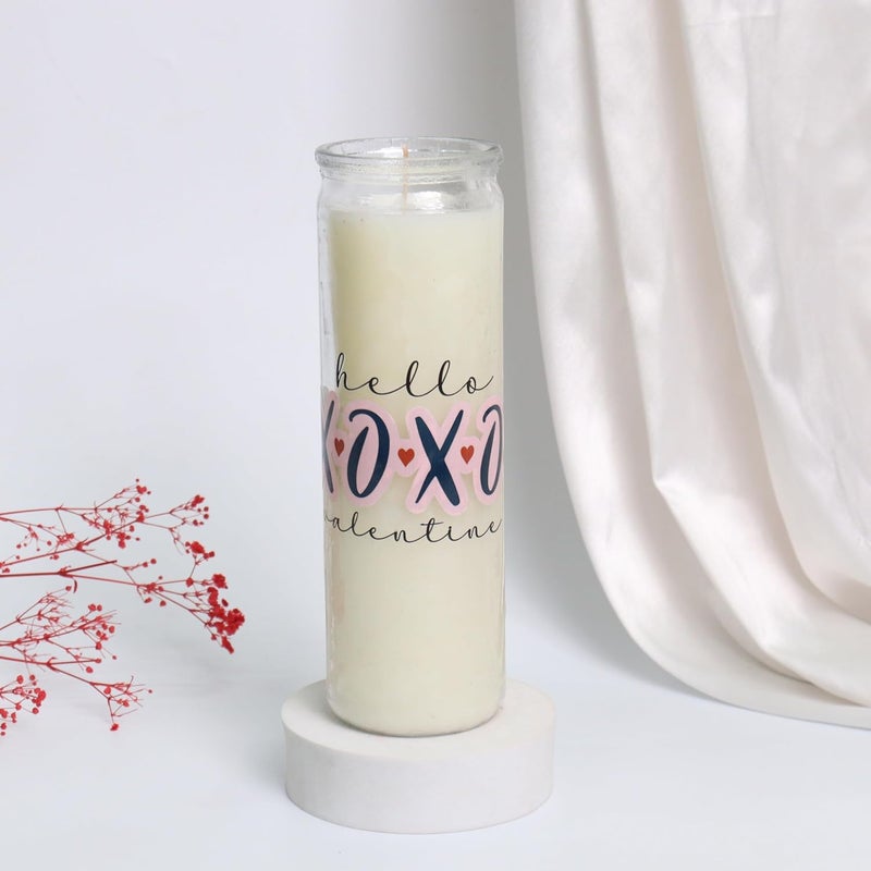 TOHAFHA Tohafha Long Glass Jar Candle with Sticker White Color - Image 4
