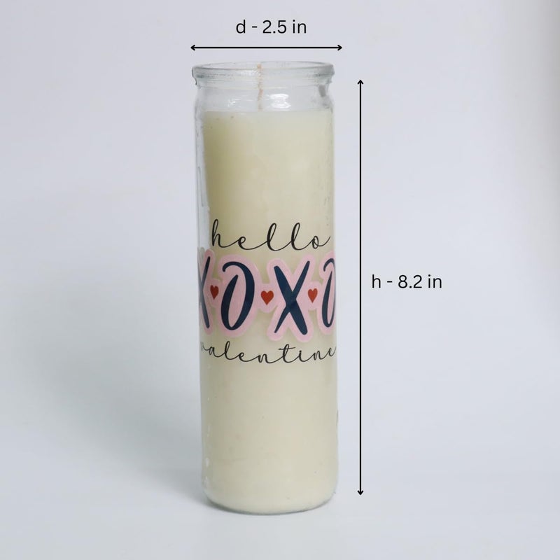 TOHAFHA Tohafha Long Glass Jar Candle with Sticker White Color - Image 2