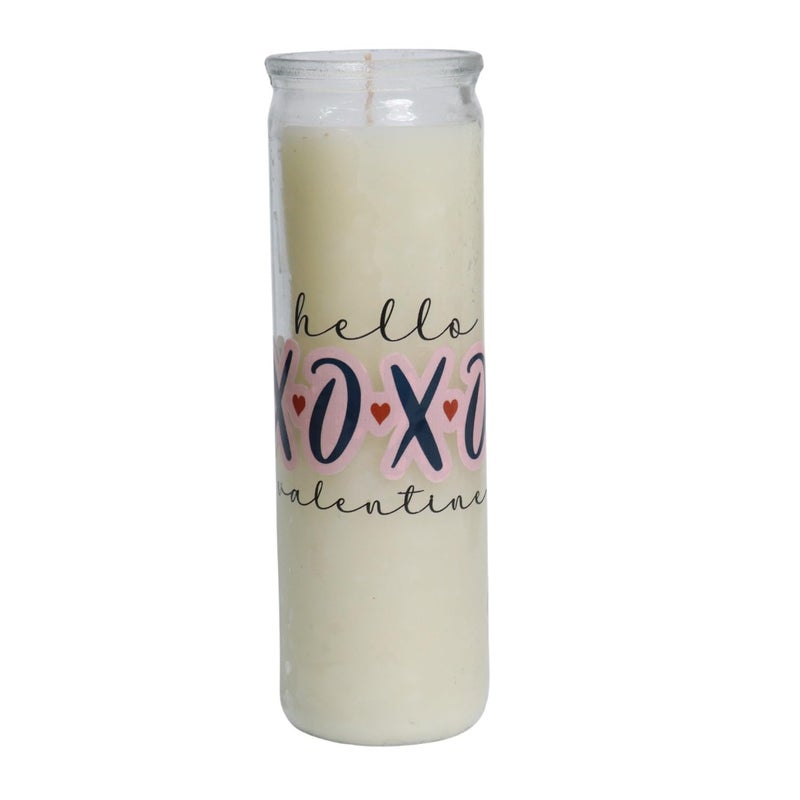 TOHAFHA Tohafha Long Glass Jar Candle with Sticker White Color - Image 1
