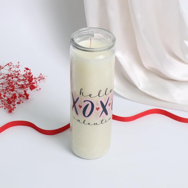 TOHAFHA Tohafha Long Glass Jar Candle with Sticker White Color - Image 3