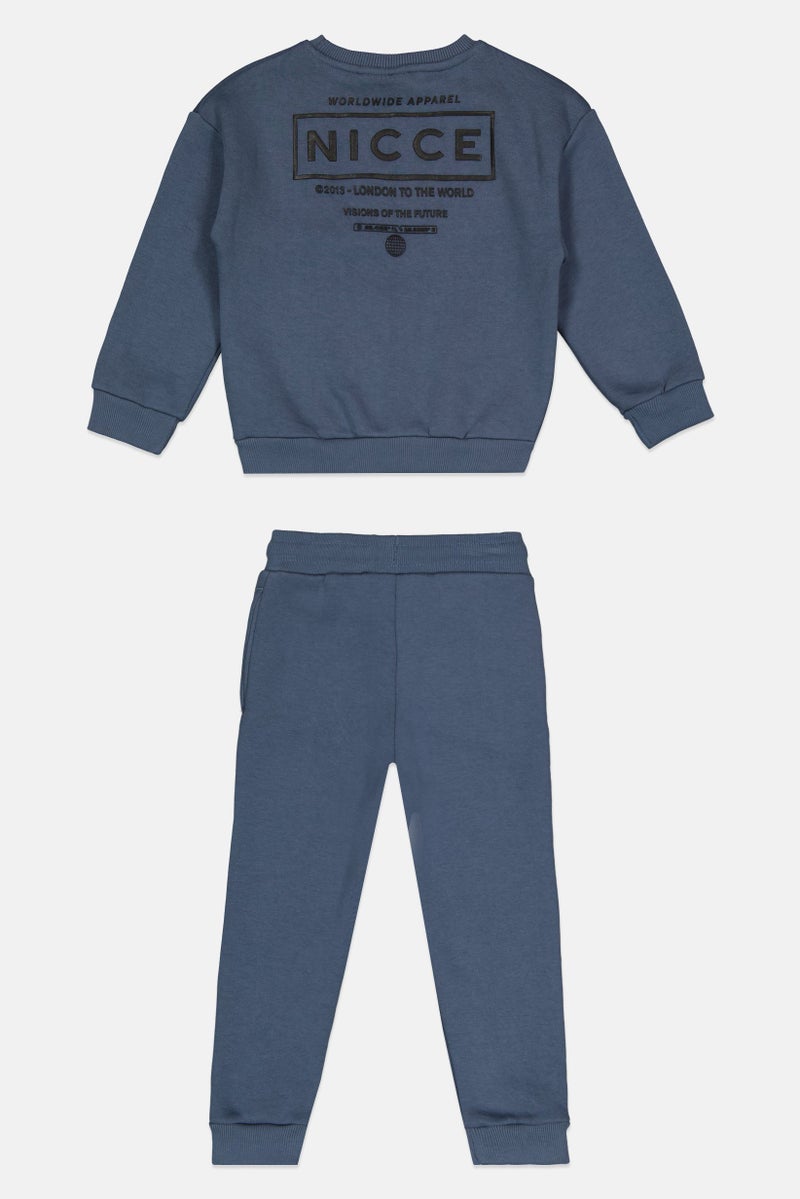 Nicce Toddlers Boy 3 Pcs Brand Logo T-Shirt, Sweatshirt And Sweatpants Set, Multicolor - Image 3